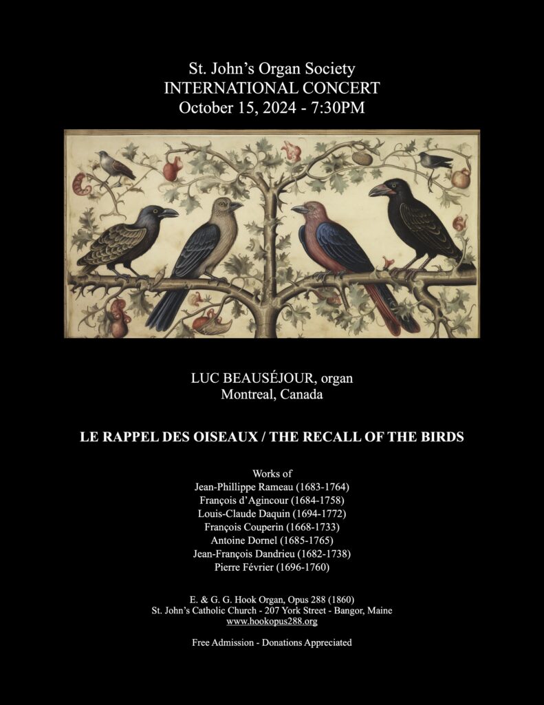 LE RAPPEL DES OISEAUX / THE RECALL OF THE BIRDS Works of Jean-Phillippe Rameau (1683-1764) François d’Agincour (1684-1758) Louis-Claude Daquin (1694-1772) François Couperin (1668-1733) Antoine Dornel (1685-1765) Jean-François Dandrieu (1682-1738) Pierre Février (1696-1760)